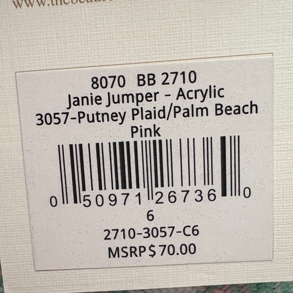 The Beaufort Bonnet Company Janie Jumper in Green and Pink Plaid - Picture 4 of 4